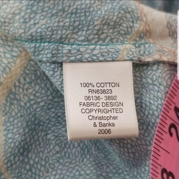 Christopher & Banks Women's light weight long sleeve button up blue‎ blouse - Picture 8 of 8